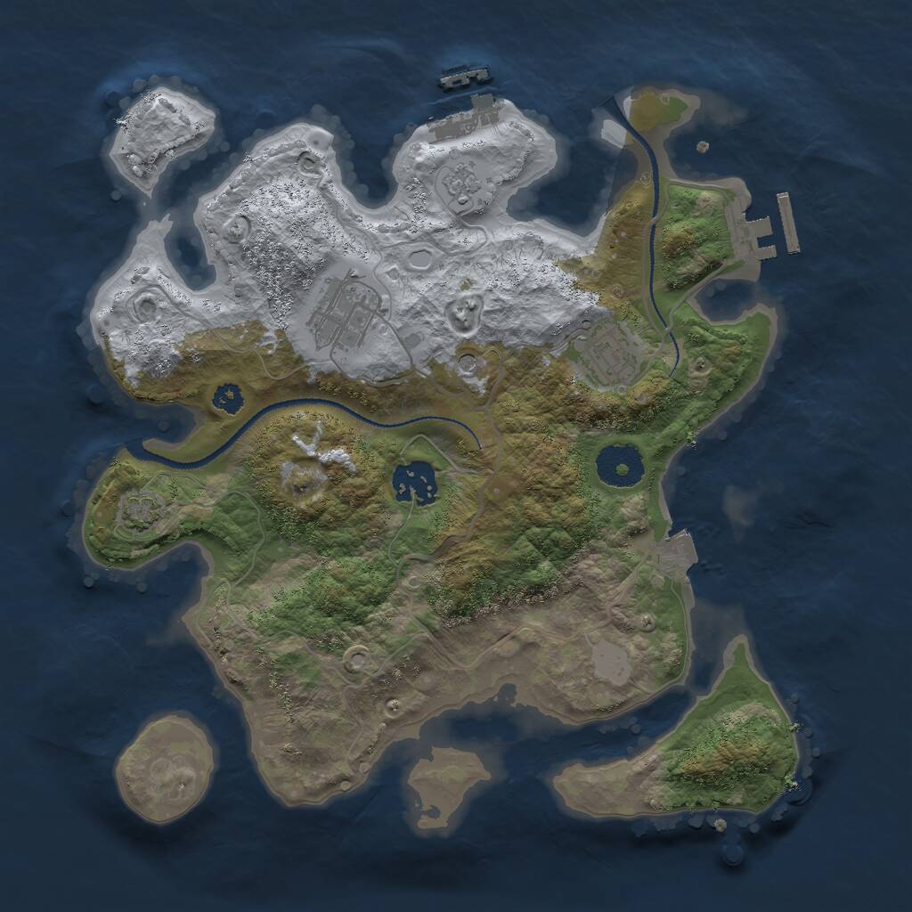 Rust Map: Procedural Map, Size: 3000, Seed: 98083591, 9 Monuments