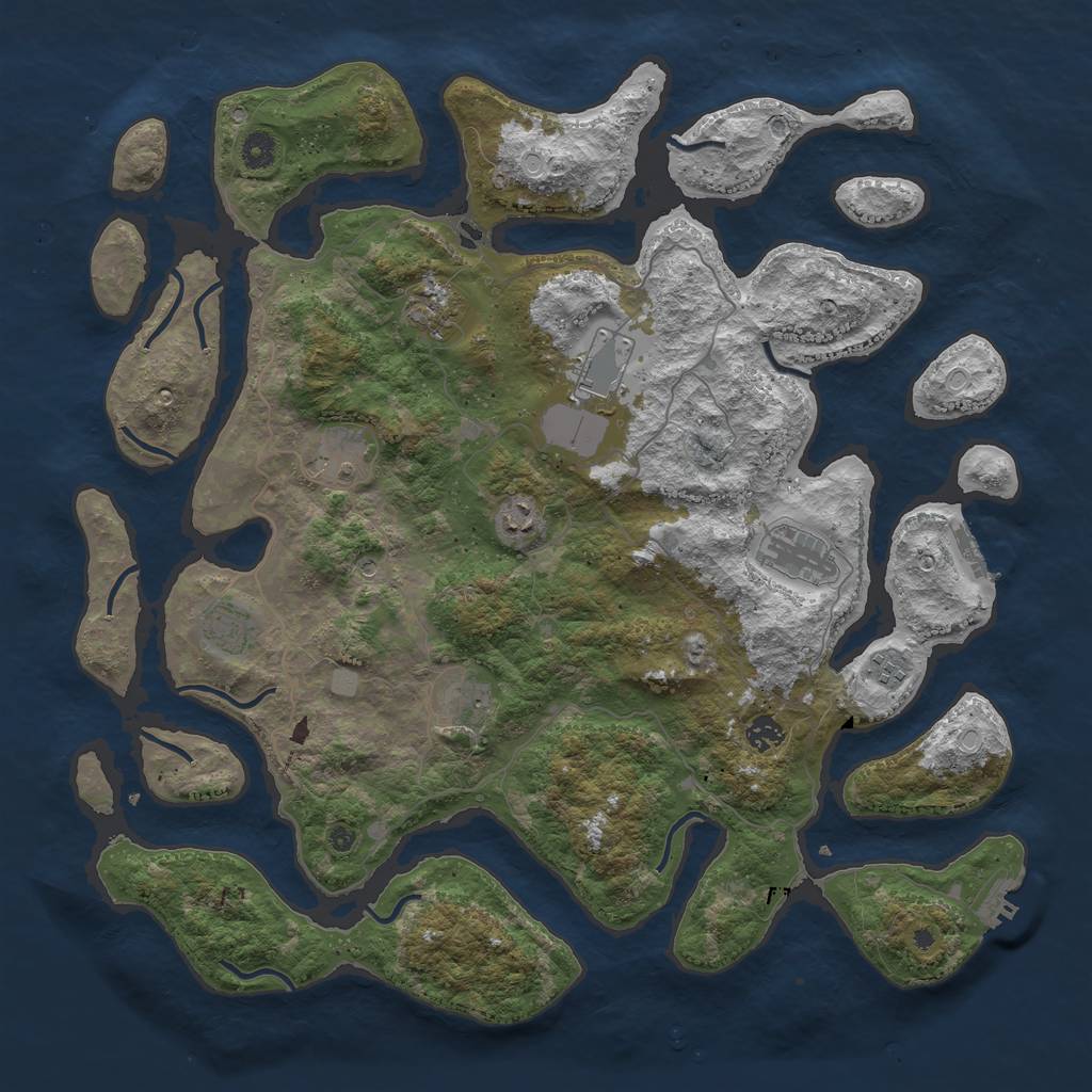 Rust Map: Procedural Map, Size: 4500, Seed: 978145, 17 Monuments