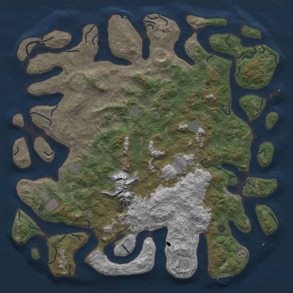 Rust Map: Procedural Map, Size: 6000, Seed: 702626213, 19 Monuments