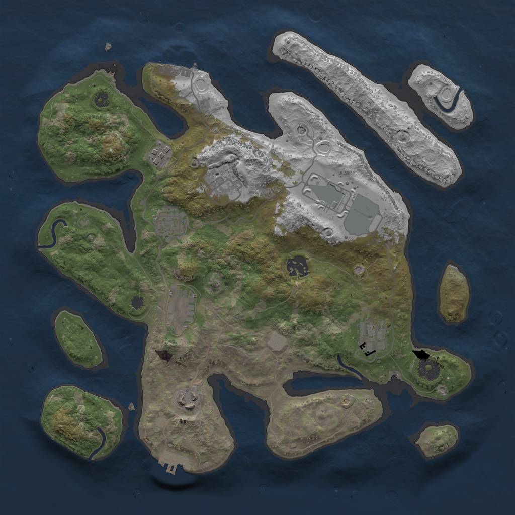 Rust Map: Procedural Map, Size: 3500, Seed: 582620108, 16 Monuments
