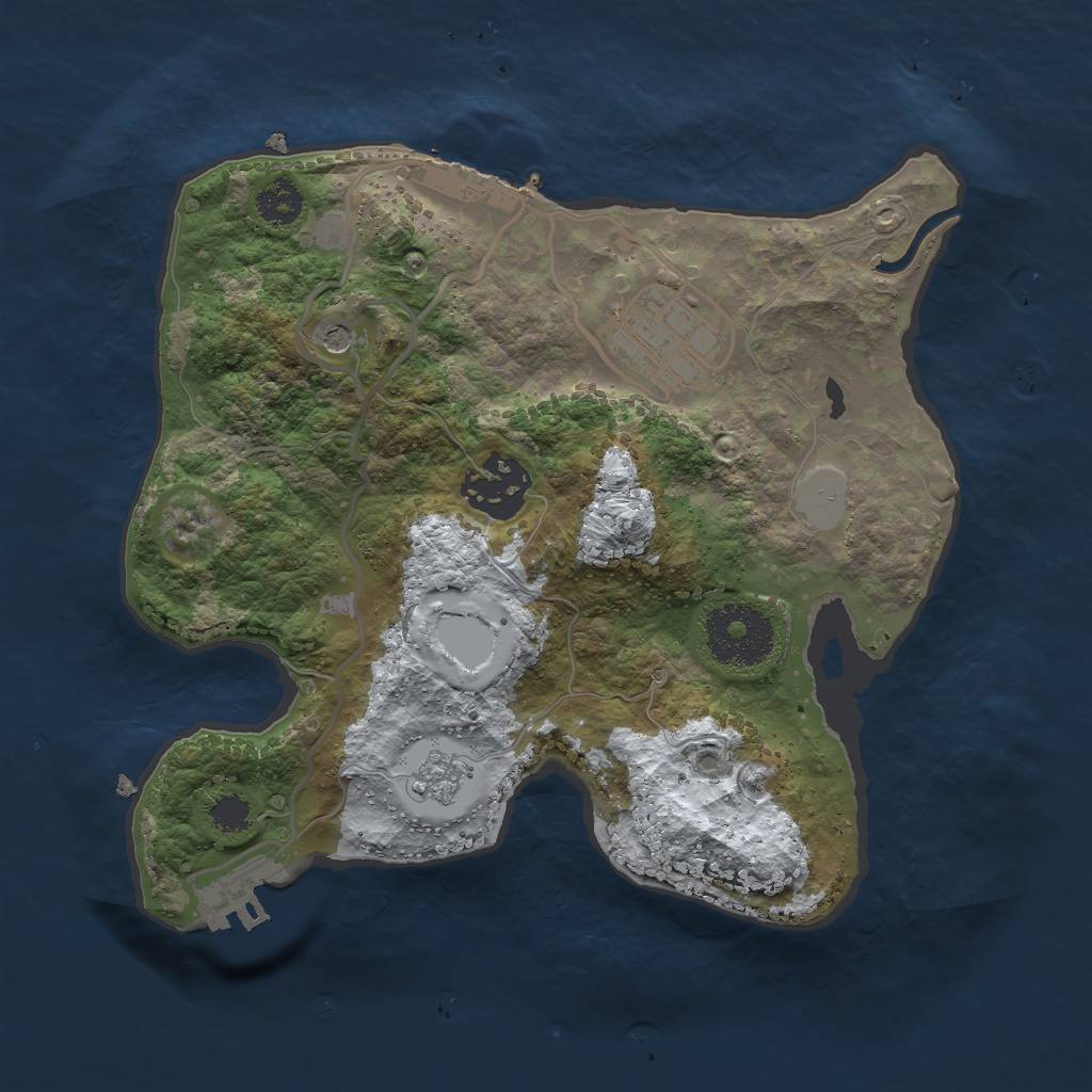 Rust Map: Procedural Map, Size: 2500, Seed: 2347, 11 Monuments
