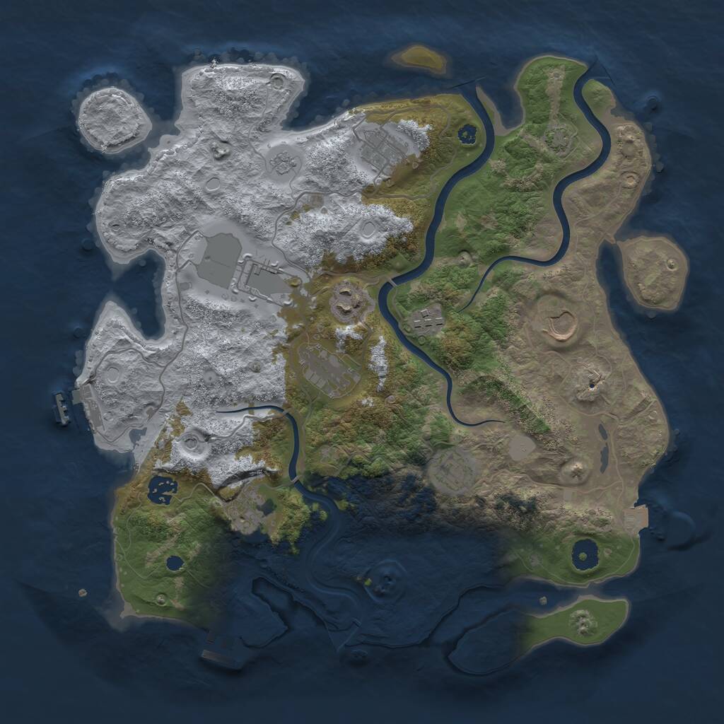 Rust Map: Procedural Map, Size: 3700, Seed: 8102006, 15 Monuments