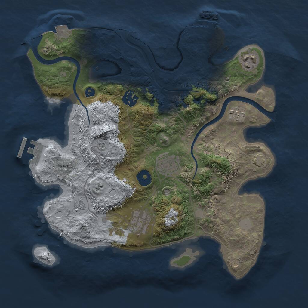 Rust Map: Procedural Map, Size: 3000, Seed: 1782644217, 11 Monuments