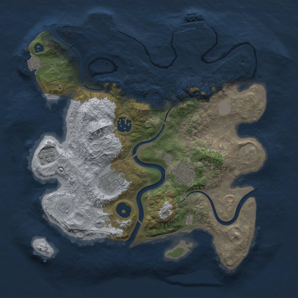 Rust Map: Procedural Map, Size: 3000, Seed: 1782644217, 9 Monuments