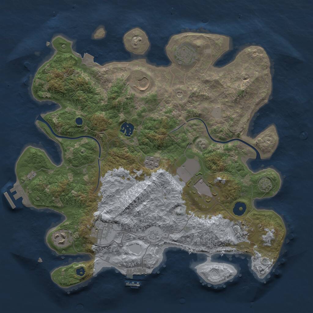 Rust Map: Procedural Map, Size: 3500, Seed: 501280, 14 Monuments