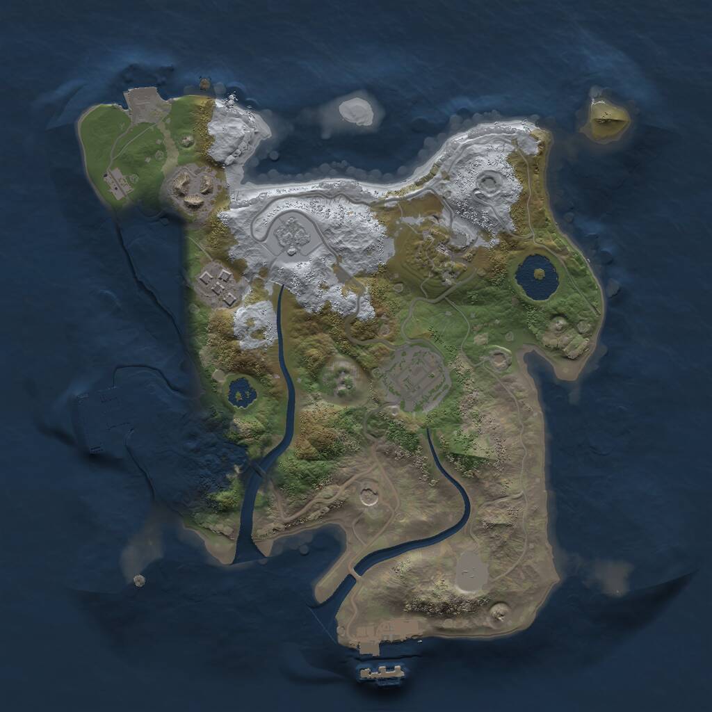 Rust Map: Procedural Map, Size: 2500, Seed: 3333333, 9 Monuments