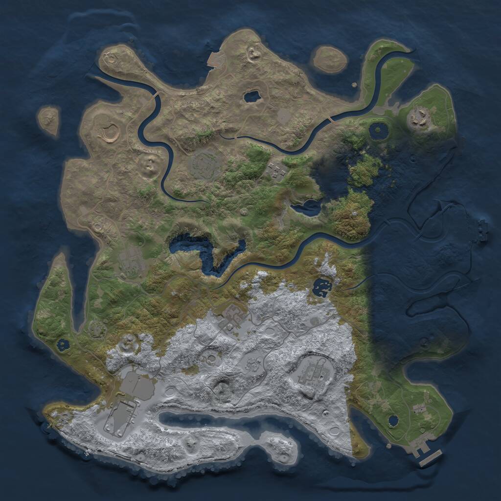 Rust Map: Procedural Map, Size: 4000, Seed: 1741624793, 15 Monuments