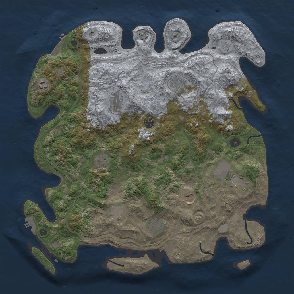 Rust Map: Procedural Map, Size: 4250, Seed: 1083543085, 19 Monuments
