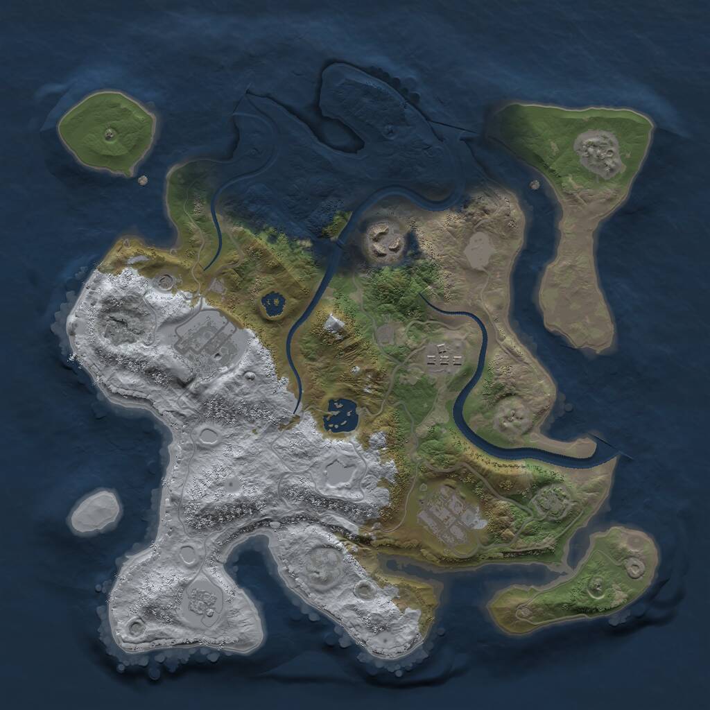 Rust Map: Procedural Map, Size: 3000, Seed: 396937, 9 Monuments