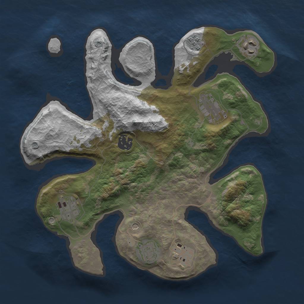 Rust Map: Barren, Size: 3000, Seed: 101255, 10 Monuments
