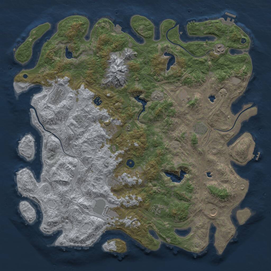 Rust Map: Procedural Map, Size: 5000, Seed: 777645, 17 Monuments