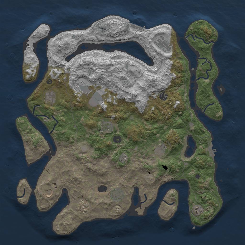 Rust Map: Procedural Map, Size: 4500, Seed: 309323007, 19 Monuments