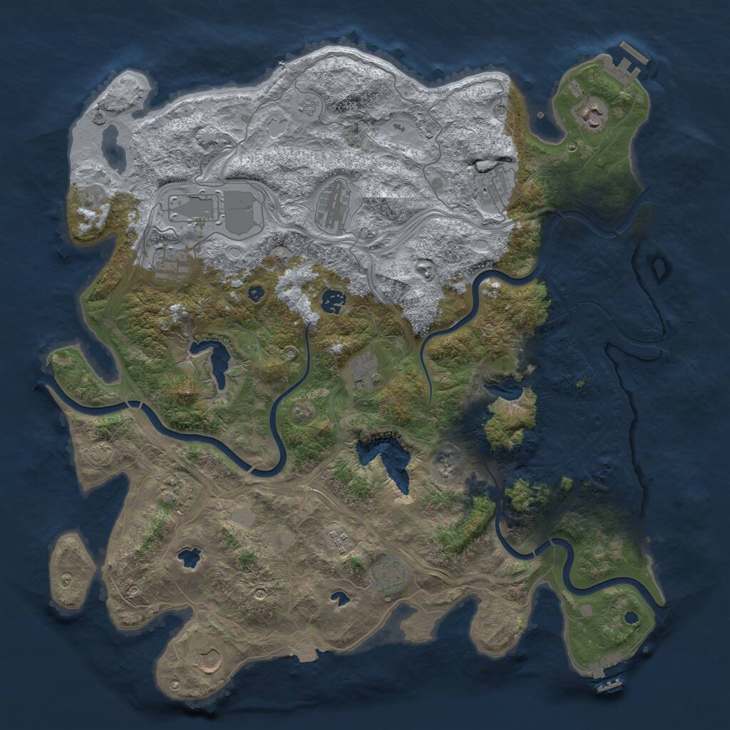 Rust Map: Procedural Map, Size: 4500, Seed: 309323007, 17 Monuments