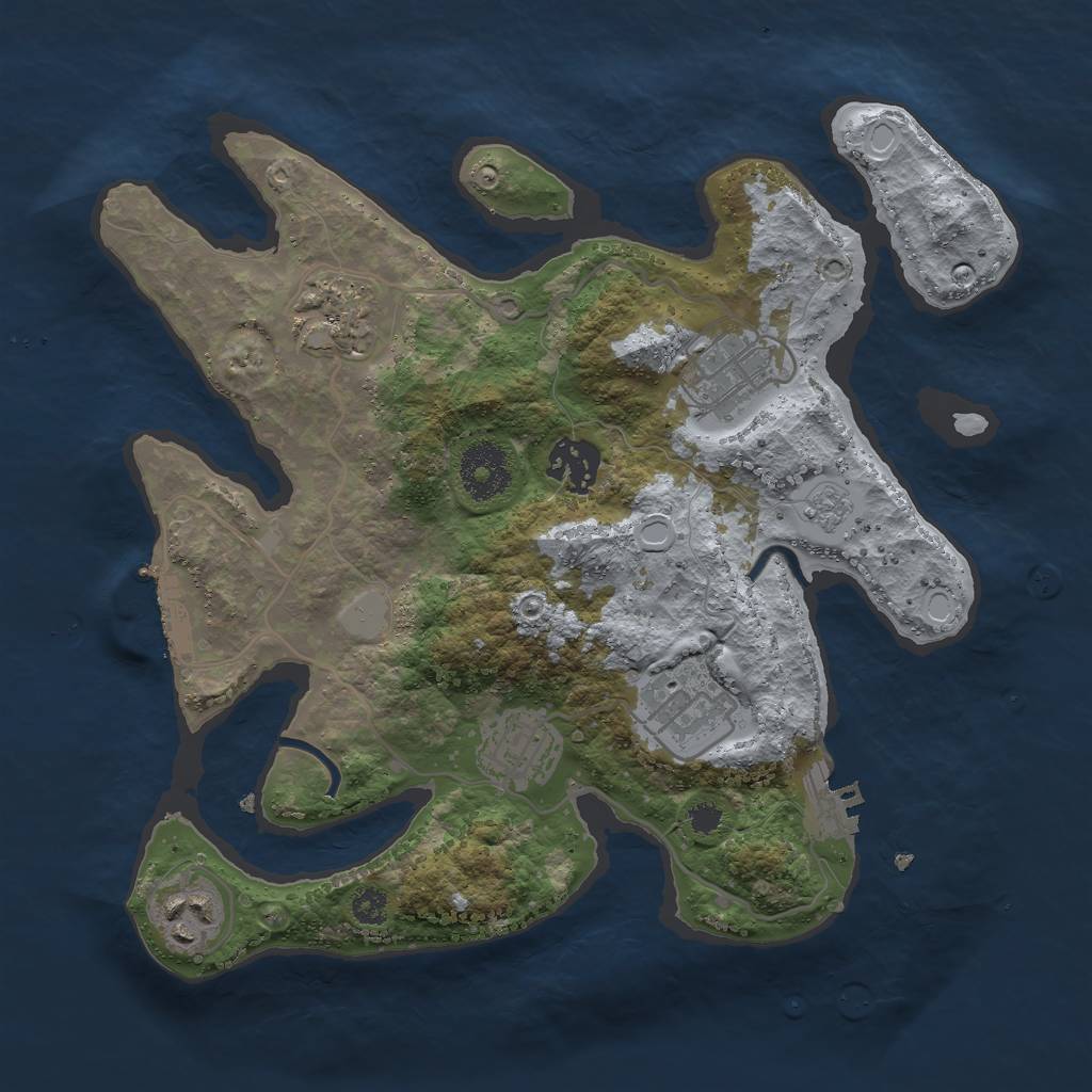 Rust Map: Procedural Map, Size: 3000, Seed: 342065, 12 Monuments