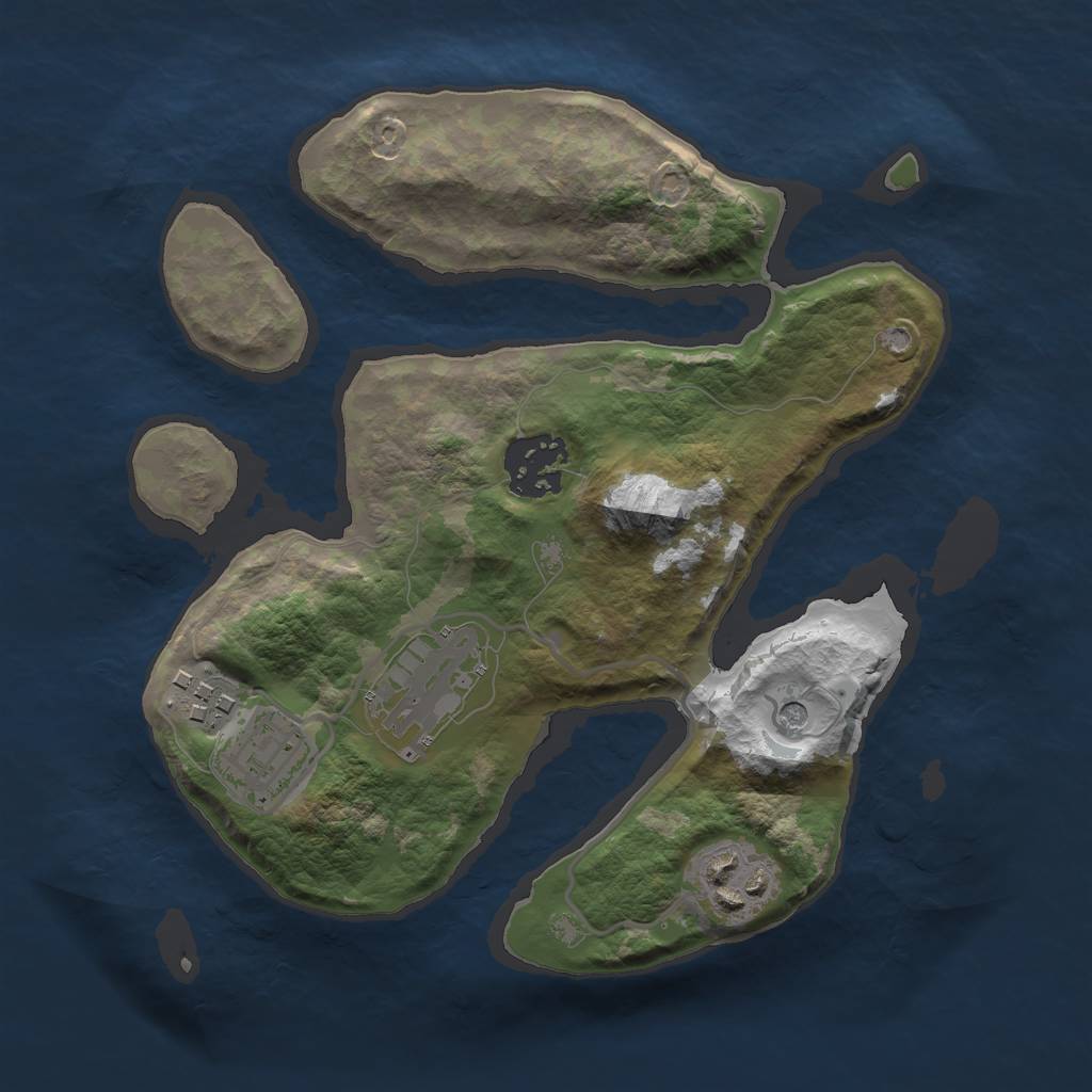 Rust Map: Barren, Size: 2500, Seed: 103733417, 8 Monuments