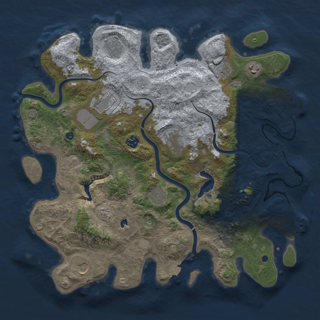 Rust Map: Procedural Map, Size: 4000, Seed: 215315, 15 Monuments