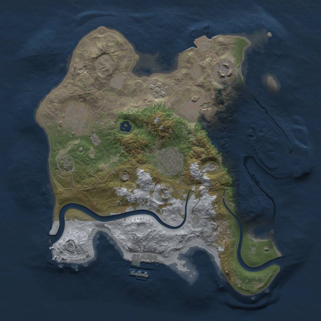 Rust Map: Procedural Map, Size: 2789, Seed: 10665606, 10 Monuments