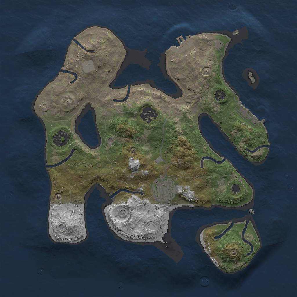 Rust Map: Procedural Map, Size: 2789, Seed: 10665606, 10 Monuments