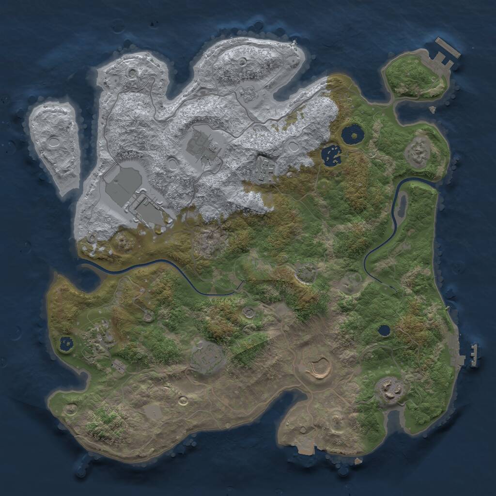 Rust Map: Procedural Map, Size: 3500, Seed: 253819888, 14 Monuments