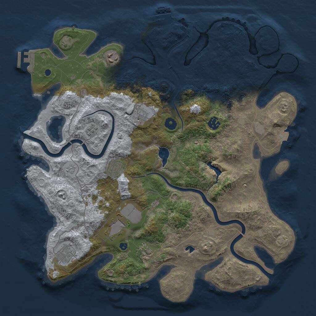 Rust Map: Procedural Map, Size: 4000, Seed: 490000, 14 Monuments