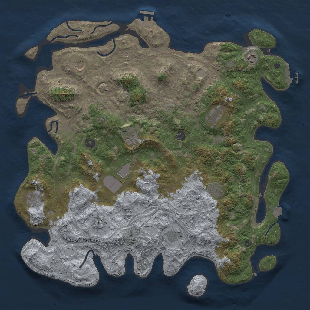 Rust Map: Procedural Map, Size: 4500, Seed: 1498544282, 17 Monuments