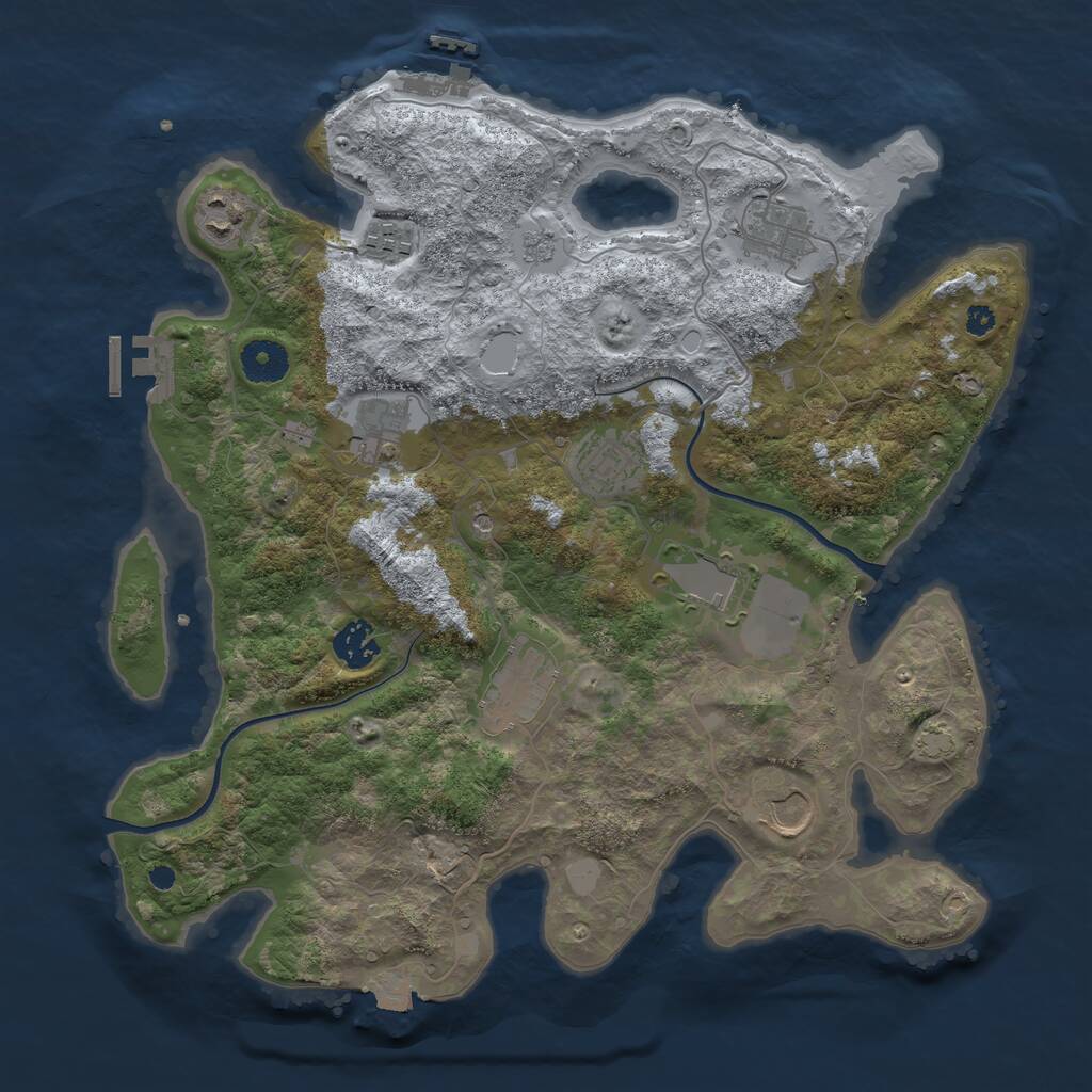 Rust Map: Procedural Map, Size: 3600, Seed: 692966482, 15 Monuments