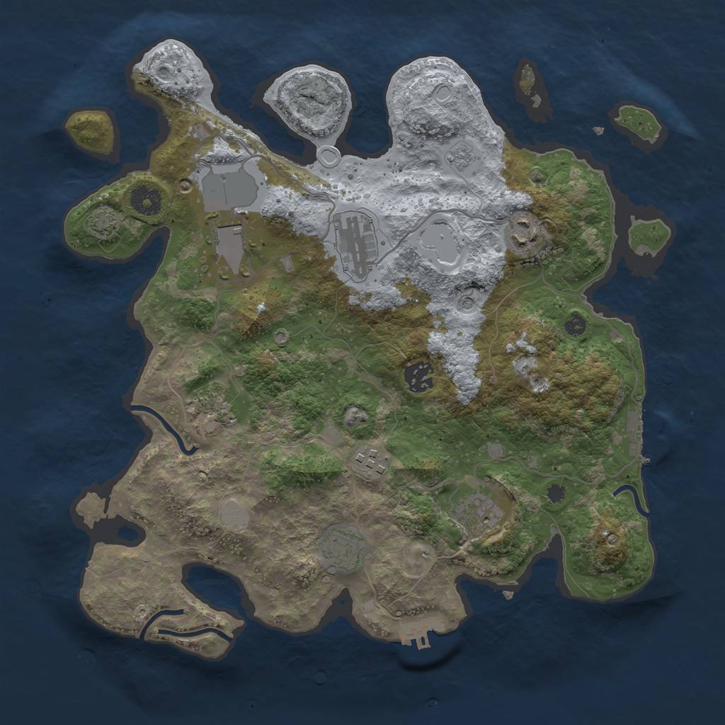 Rust Map: Procedural Map, Size: 3500, Seed: 1873647949, 16 Monuments