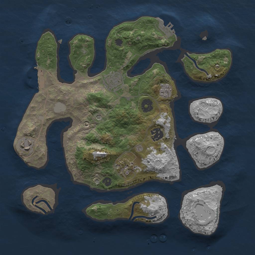 Rust Map: Procedural Map, Size: 3000, Seed: 1693588687, 13 Monuments