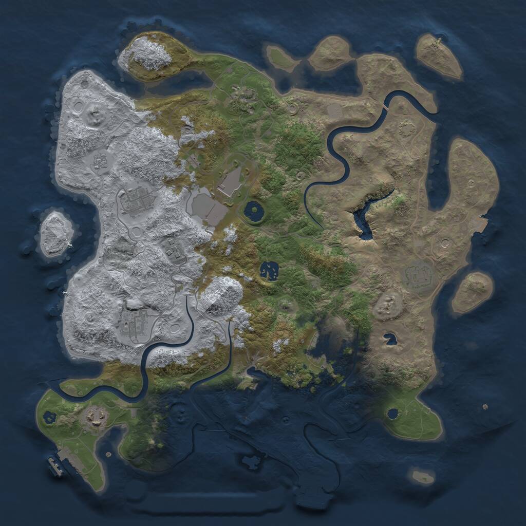 Rust Map: Procedural Map, Size: 4000, Seed: 244124, 15 Monuments