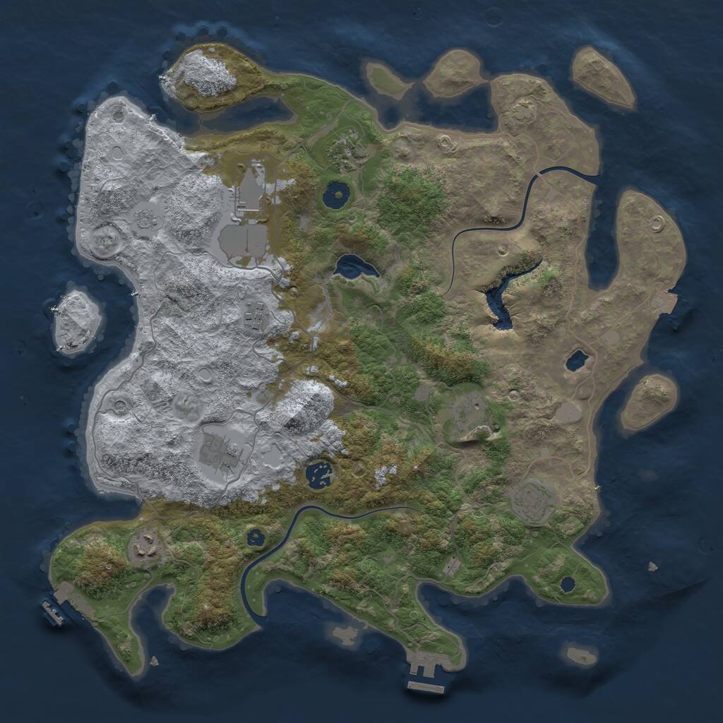 Rust Map: Procedural Map, Size: 4000, Seed: 244124, 14 Monuments
