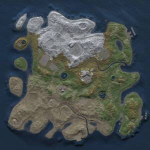 Thumbnail Rust Map: Procedural Map, Size: 3500, Seed: 1756619381, 13 Monuments