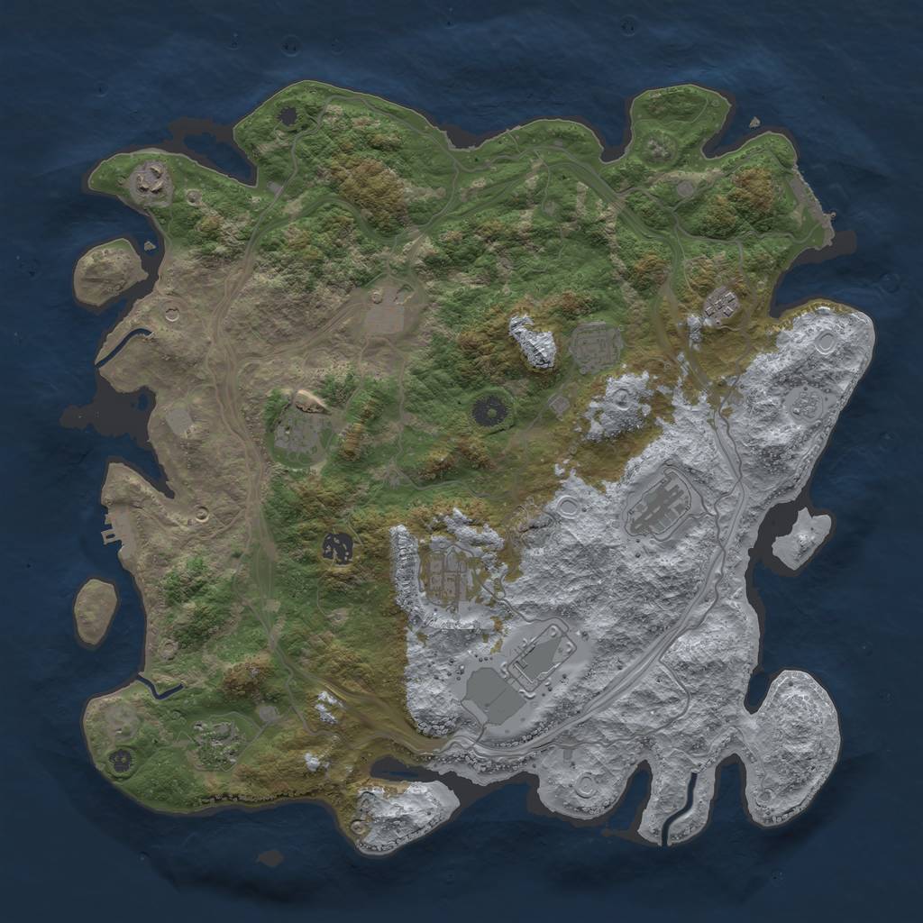 Rust Map: Procedural Map, Size: 4250, Seed: 21796, 17 Monuments