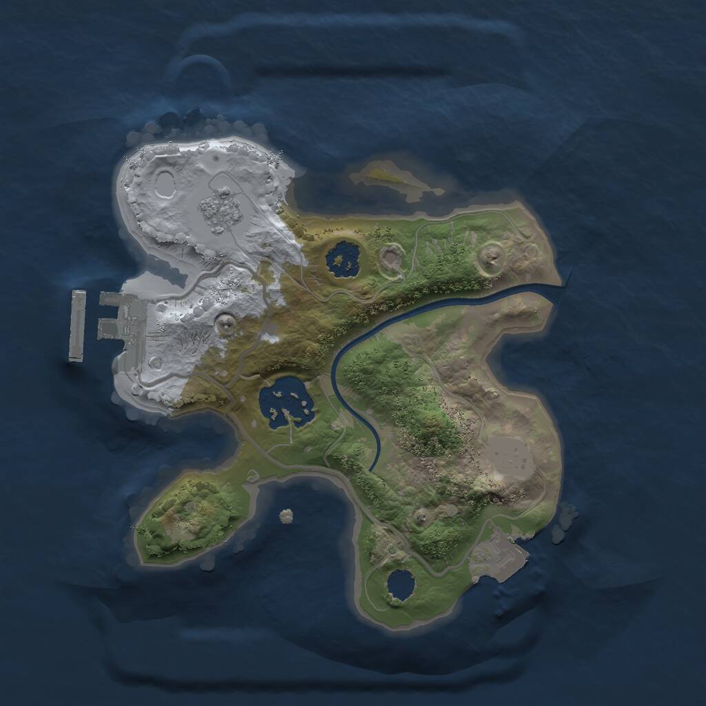 Rust Map: Procedural Map, Size: 1988, Seed: 4329492, 4 Monuments