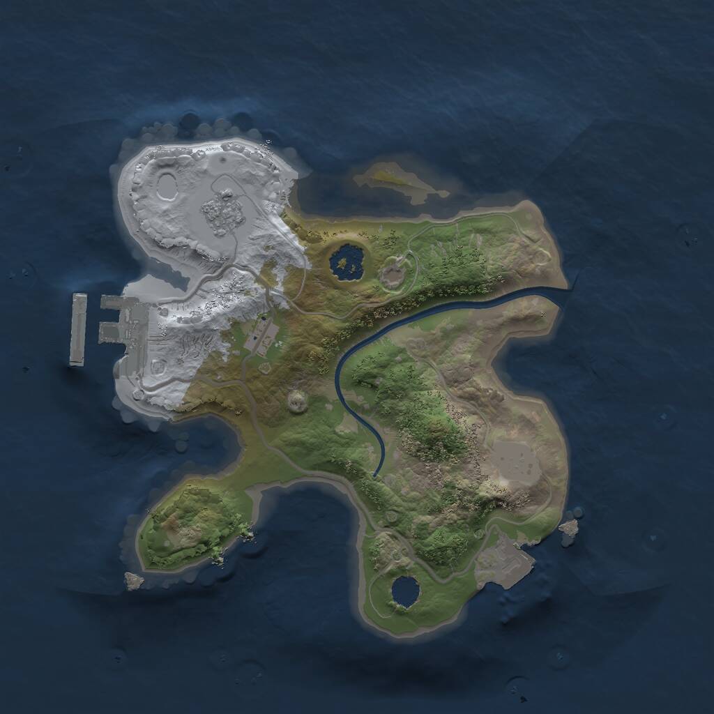 Rust Map: Procedural Map, Size: 1988, Seed: 4329492, 3 Monuments