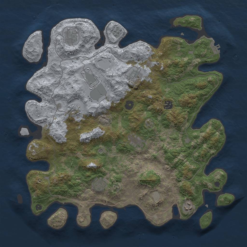 Rust Map: Procedural Map, Size: 4000, Seed: 106541601, 15 Monuments