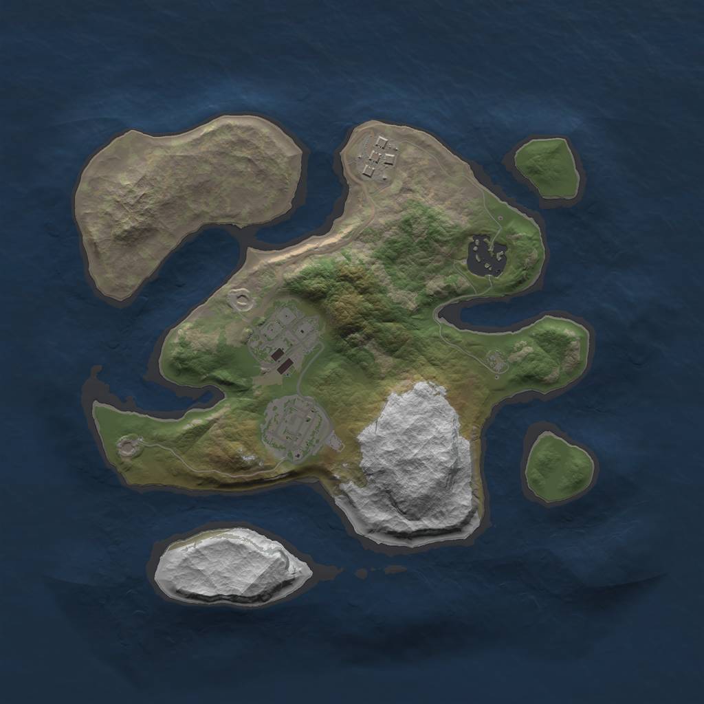 Rust Map: Barren, Size: 2500, Seed: 846394, 6 Monuments