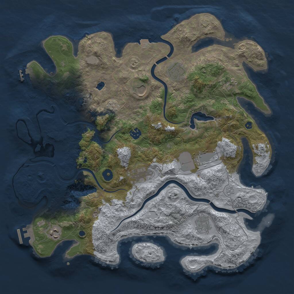 Rust Map: Procedural Map, Size: 4000, Seed: 61512925, 15 Monuments