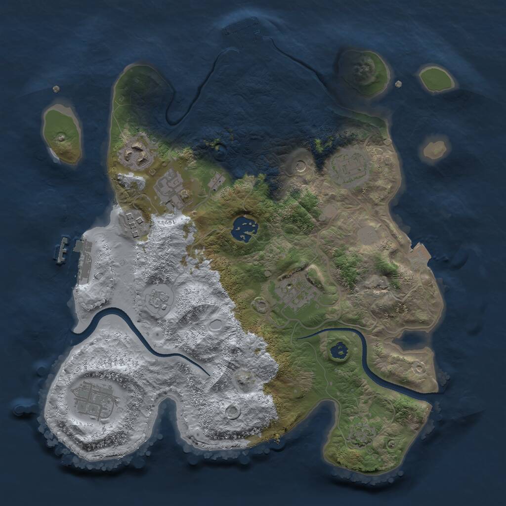 Rust Map: Procedural Map, Size: 3000, Seed: 224896623, 13 Monuments