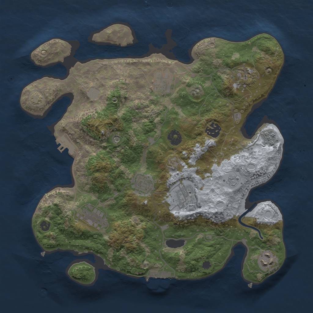 Rust Map: Procedural Map, Size: 3200, Seed: 301670002, 16 Monuments