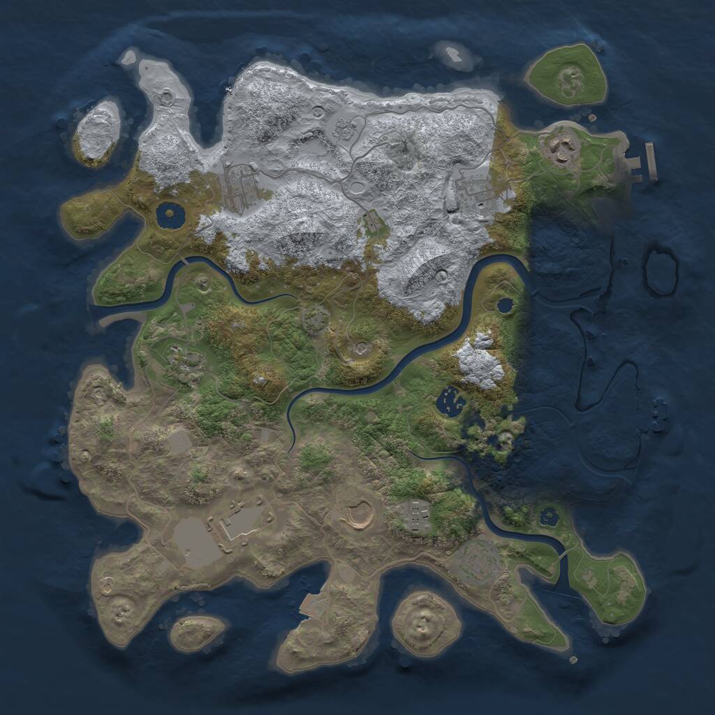 Rust Map: Procedural Map, Size: 3750, Seed: 1543031250, 15 Monuments