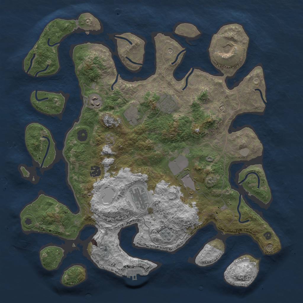 Rust Map: Procedural Map, Size: 4000, Seed: 1554834025, 15 Monuments