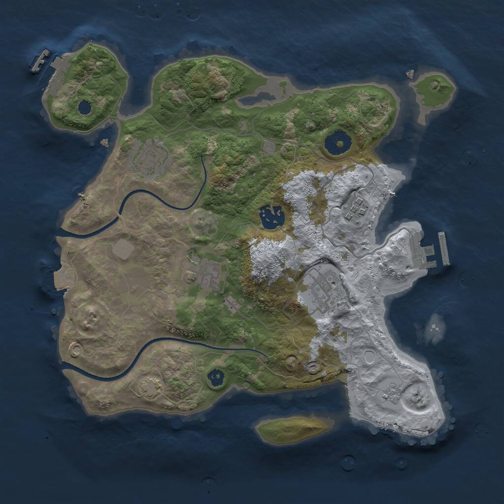 Rust Map: Procedural Map, Size: 3000, Seed: 75634142, 10 Monuments