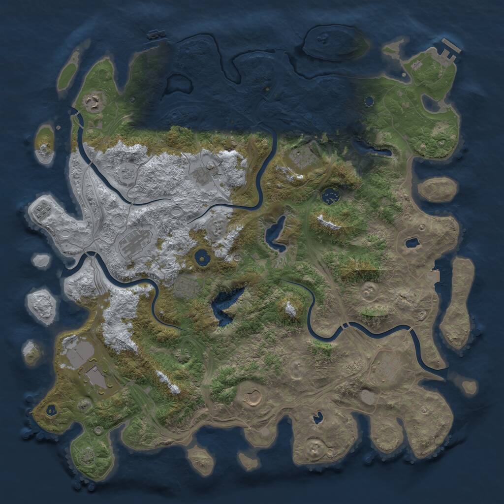 Rust Map: Procedural Map, Size: 4700, Seed: 154556, 16 Monuments