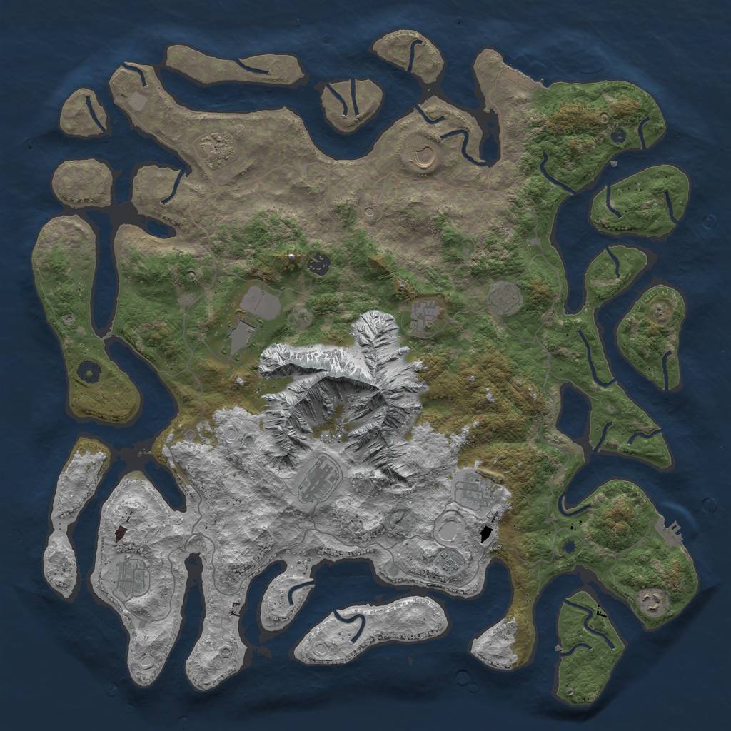 Rust Map: Procedural Map, Size: 5000, Seed: 5071, 19 Monuments