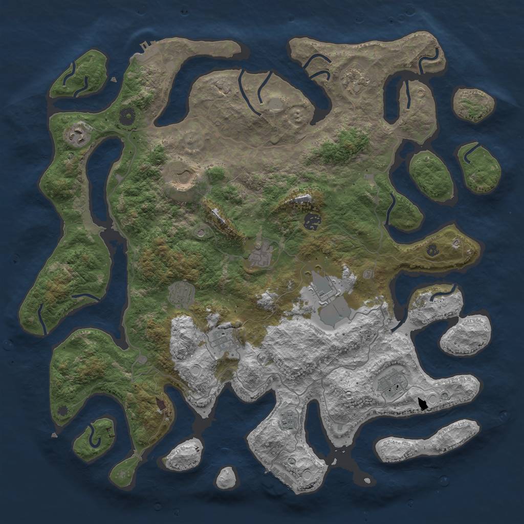 Rust Map: Procedural Map, Size: 4500, Seed: 46669035, 18 Monuments