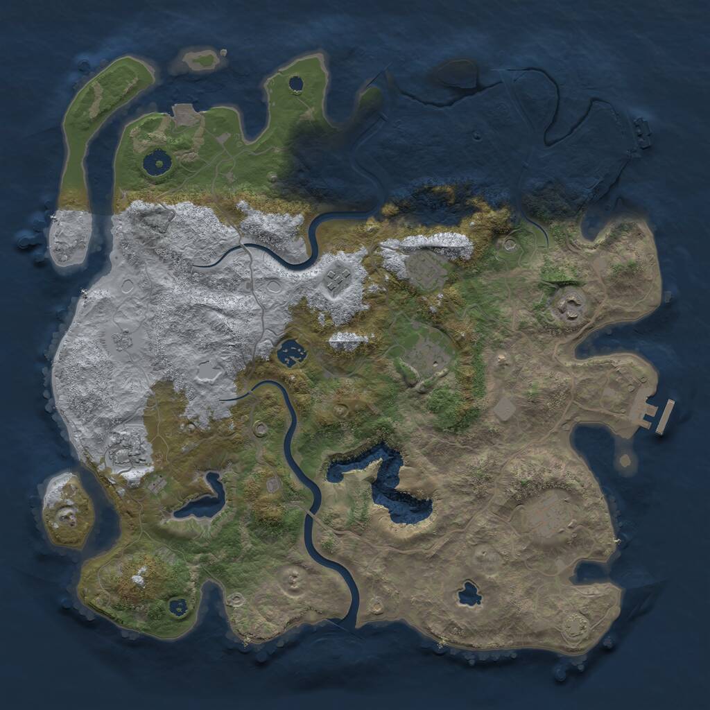 Rust Map: Procedural Map, Size: 4000, Seed: 514211, 13 Monuments
