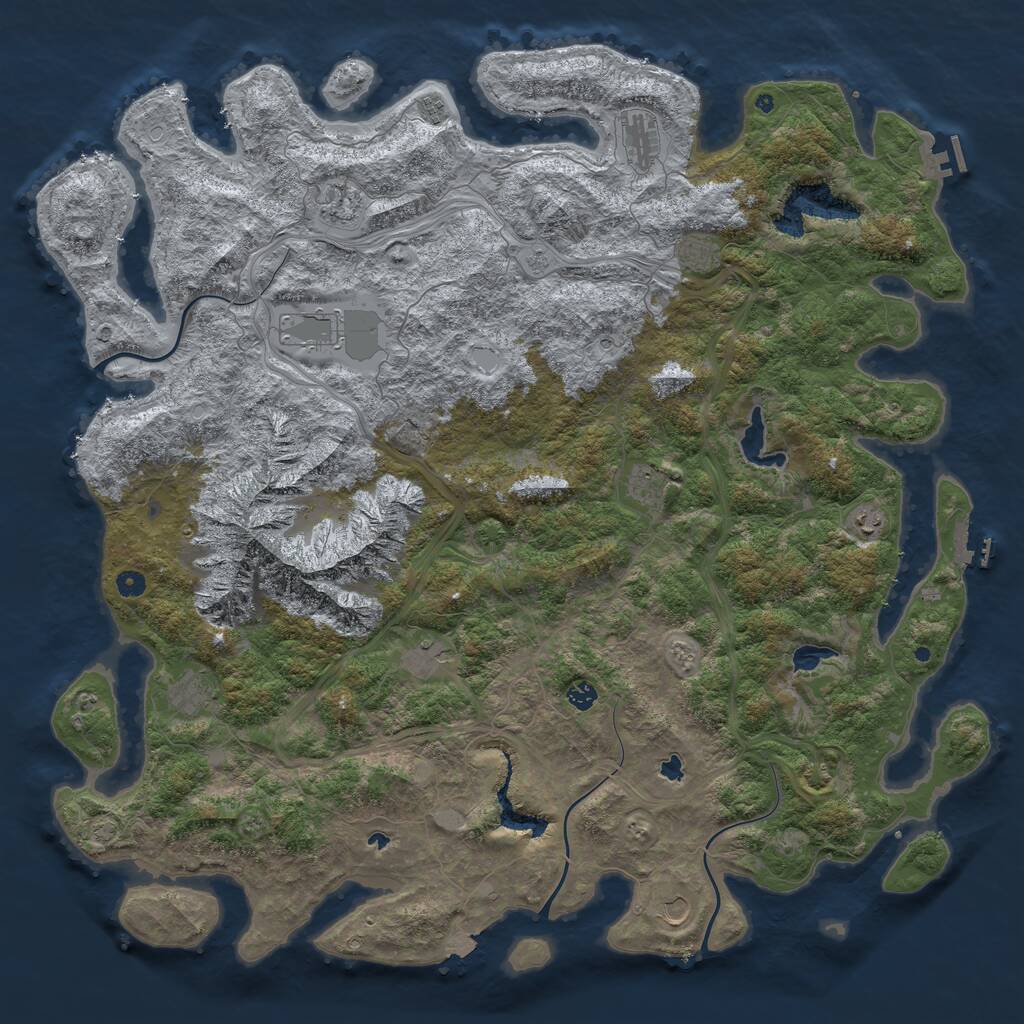 Rust Map: Procedural Map, Size: 5444, Seed: 2021, 17 Monuments