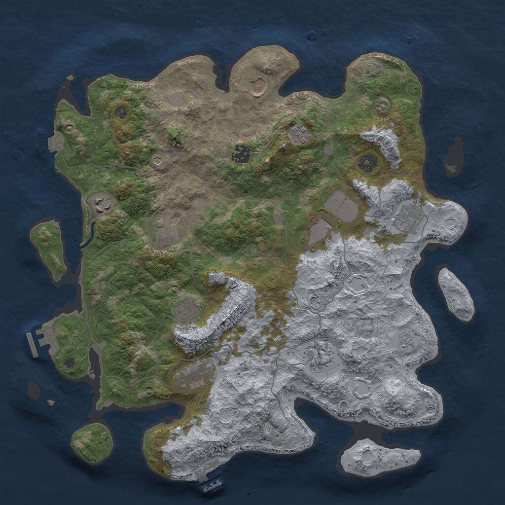 Rust Map: Procedural Map, Size: 4000, Seed: 584796249, 16 Monuments
