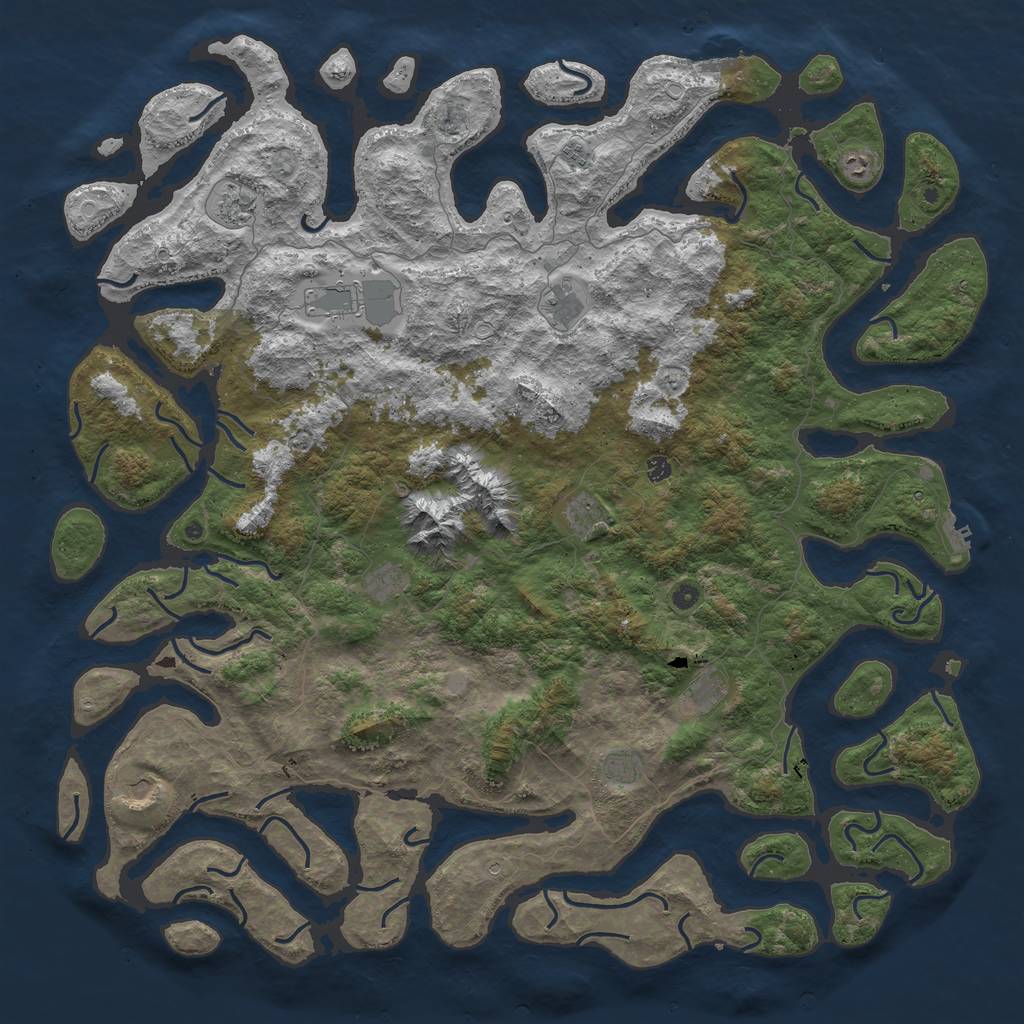 Rust Map: Procedural Map, Size: 6000, Seed: 7981, 19 Monuments