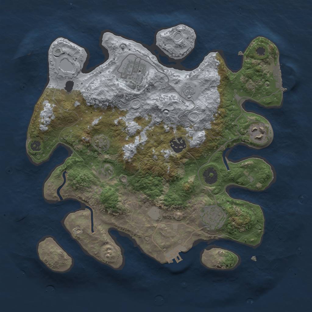 Rust Map: Procedural Map, Size: 3000, Seed: 191456, 11 Monuments